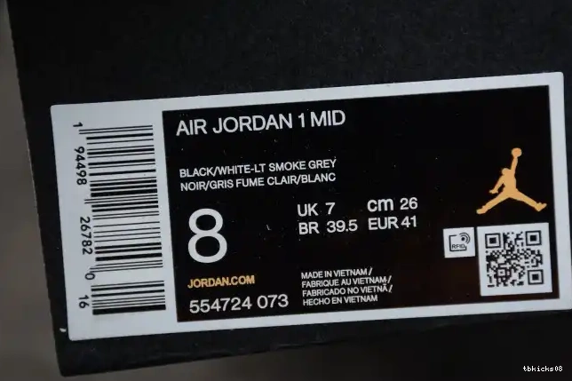 Rep TBkick 1 Shadow White Jordan Mid AIR 554724-073 0501